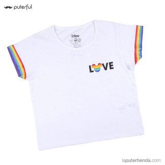 Camiseta Corta Punto Single Jersey Disney Pride Blanca