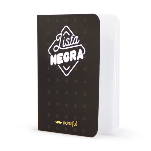 Libreta cosida 14x10 cm - Lista negra