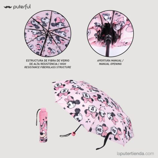 Paraguas manual plegable Minnie Disney 50cm - Imagen 5