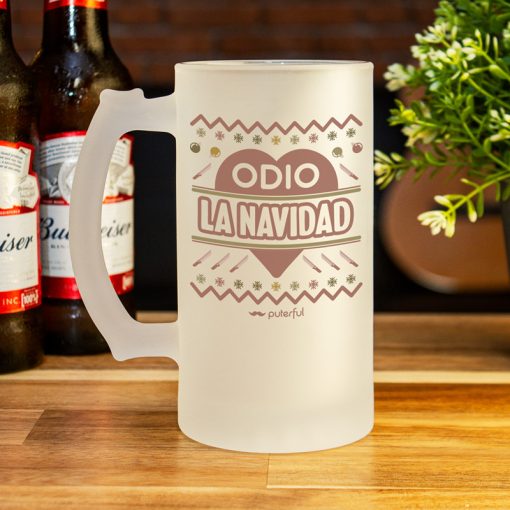 Jarra Cerveza 500ml - Odio la Navidad - Imagen 2
