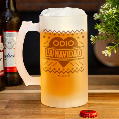 Jarra Cerveza 500ml - Odio la Navidad - Imagen 3