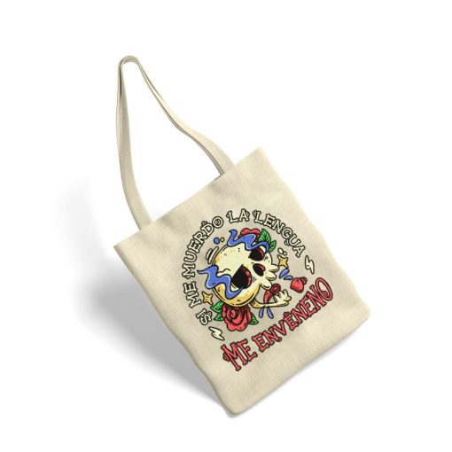 Bolsa de tela PTFL Natural - Si me muerdo la lengua