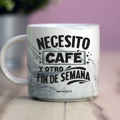 Taza marmolada negra - Necesito café