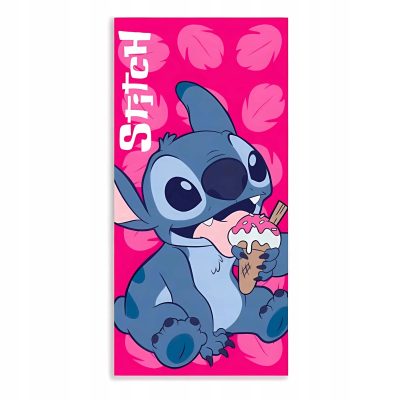 Toalla Stitch Disney microfibra Rosa Helado