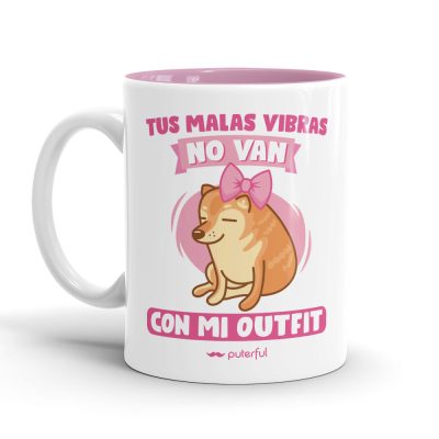 Taza Pink - Tus malas vibras - Coquette