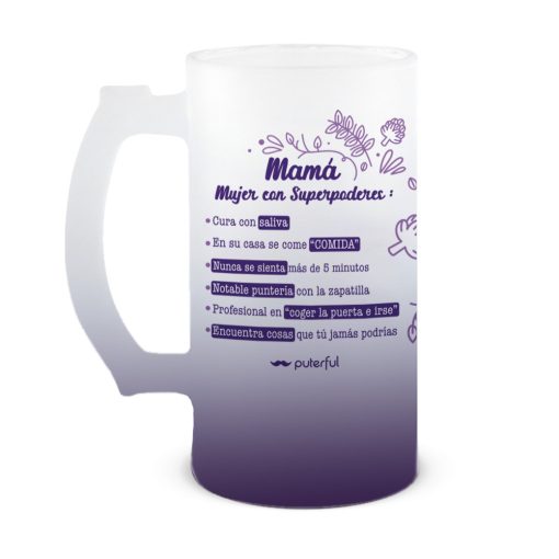 Jarra Cerveza 500ml - Mamá, mujer con superpoderes - Imagen 4